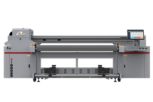 Hybrid UV digital inkjet printer for hard and flexible material